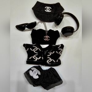 🖤 Designer-Inspired Labubu Outfit Set (Black & White) 🖤